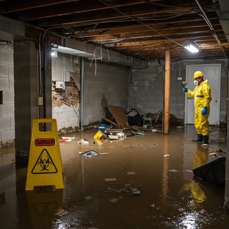 Flooded Basement Electrical Hazard in Blanchard, LA Property