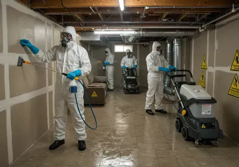 Basement Moisture Removal and Structural Drying process in Blanchard, LA